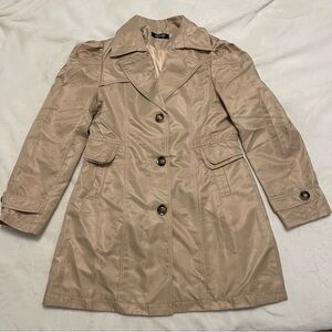 Light Khaki Button-Up Trench - Dark Academia & Preppy Vibes Fits M-L